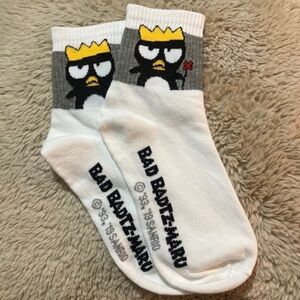 Sanrio Badtz maru Gray and White Socks